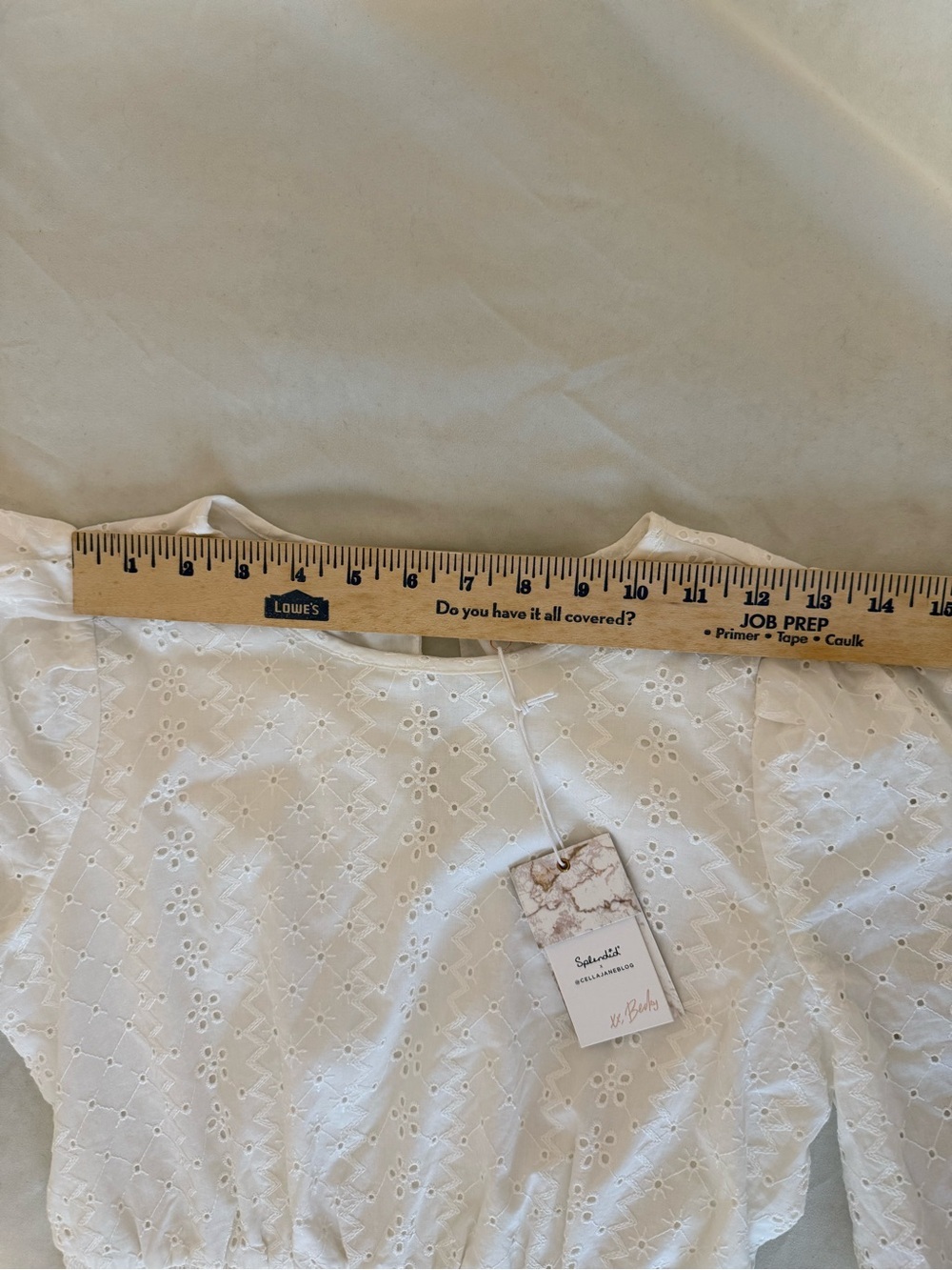 NWT Splendid x Cella Jane White Eyelet Puff-Sleeve Tiered Mini Dress XS - Picture 9 of 16